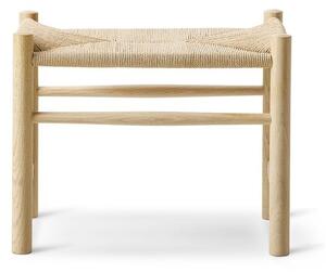 Fredericia Furniture - Wegner J16 Stool 16002 by Hans J. Wegner - Pall - Soaped Oak / Natural Paper Cord - W52 x D38 x H42,5 cm