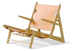 Fredericia Furniture - The Hunting Chair 2229 by Børge Mogensen - Fåtölj - Light Oiled Oak / Vegetable Tanned Natural Saddle Leather - W70,5 x D87 x H67 x SH28 cm