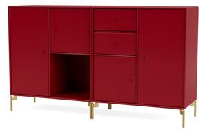 Montana - COUPLE - With brass legs - Skänk - Beetroot - H 82.2 CM / W 139.2 CM / D 38 CM