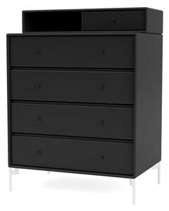 Montana - KEEP - With white legs - Byrå - Black - H 94.8 CM / W 69.6 CM / D 30/46.8 CM