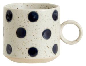 Nordal - GRAINY Cup with handle - Kopp - Dark blue dots - 8 x 8 cm