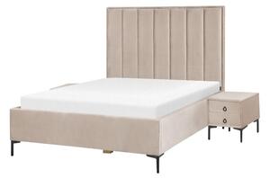 Sovrumsset Sezanne Grå/Beige/Svart, 140x200 cm, Sammet - Grå/Beige/Svart, 140x200 cm, Sammet