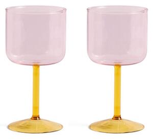 HAY - Tint Wine Glass - Vinglas - Pink & Yellow - Set of 2 - Ø7,5 x H15 cm