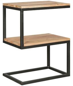 Sido bord Wohnling Massivt trä, S Cube, metallram i lantlig stil Akacia - Akacia