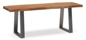 Kapprumsbänk Wohnling Massivt Akaciaträ 120 cm Träkant Hall Silver, Raka Löpare - Silver, Raka Löpare