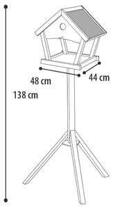 FLAMINGO Fågelbord med stativ Tjorn 48x44x138 cm ljusgrå