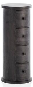 Sideboard Wohnling Runt massivt trä lantlig stil Svart, 4 lådor - Svart, 4 lådor