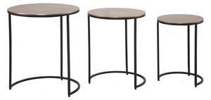 Sido bord Wohnling Set om 3 runda metallbord med filigrana metallben Industriell -