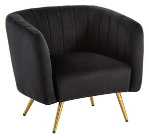 Lounge & Cocktailstol Wohnling Sammet stoppad Gyllene Metallben Industriell -