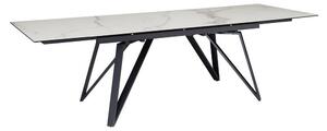 Matbord Wohnling Utdragbart 180-260 cm keramiskt vinklade metallben med hårnål Svart, marmor vit - Svart, marmor vit