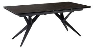 Matbord Wohnling Utdragbart 180-260 cm keramisk fyra ben och metallram Svart, marmor svart - Svart, marmor svart