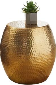 Sido bord Wohnling rund 30 cm, 42 cm höjd, aluminium med hamrat utseende, orientalisk stil Guld - Guld