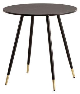 Matbord Wohnling Rund 75 cm marmorerad modern gyllene tippsben Marmor, Svart - Marmor, Svart
