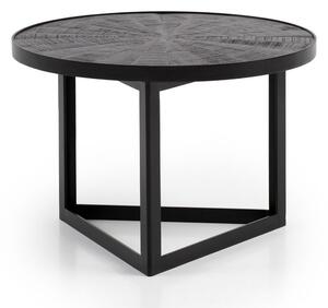Soffbord Wohnling Runt massivt trä med stenfinish modern metallram -