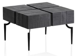 Soffbord Wohnling massivt trä 60 cm kub, fyrkantig, modern stil Svart - Svart