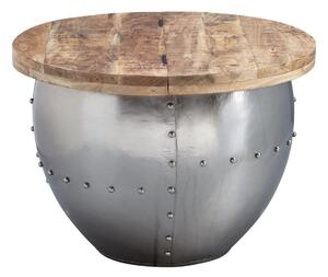 Soffbord Wohnling Massivt trä 60 cm Industriell nitad förvaringsutrymme -