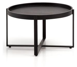Soffbord Wohnling Massivt trä rund 60 cm med klassiskt utseende metallram modern -