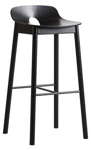 Woud - Mono Bar Stool - Barstol - Black Painted Oak - B: 43,7 x D: 44,7 x H: 87,6 x SH: 75 cm