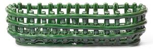Ferm Living - Ceramic Basket - Korg - Oval - Emerald Green - Ø30x H8,5 cm