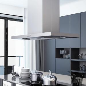 Köksfläkt för köksö 90 cm rostfritt stål 756 m³/tim LED