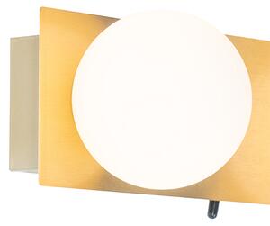 Modern vägglampa guld 28 cm IP44 2-ljus - Cederic