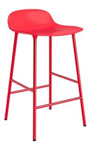 Normann Copenhagen - Form Barstool 65 cm Steel - Barstol - Bright Red / Steel - H77 x W42,5 x D42,5 x SH65 cm