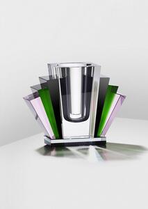 Reflections Copenhagen - Harlem Vase - Vas - Black/Clear/Green/Pink - 22,5 x 17,8 x 10 cm