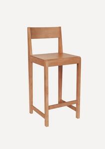 FRAMA - Bar chair 01 - Barstol - Low - Warm Brown Wood - W39,5 x D39,7 x H93,5 x SH65 cm