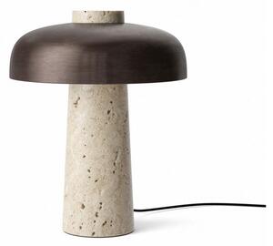 Audo Copenhagen - Reverse Table Lamp - Bordslampa - Travertine / Bronzed Brass - Ø24 x H30 cm
