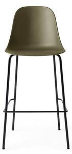 Audo Copenhagen - Harbour Bar Counter Chair / Black Steel Base - Barstol - Olive - W59 x D58,5 x H112 x SH73 cm