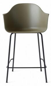 Audo Copenhagen - Harbour Counter Chair / Black Steel Base - Barstol - Olive - W58.5 x D55,5 x H102 x SH63 cm