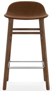 Normann Copenhagen - Form Barstool - 65 cm - Full Upholstery Wood - Barstol - Frame: Walnut / Fabric: City Velvet vol. 2 - L: 42,5 x D: 42,5 x H: 77 x SH: 65 cm