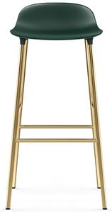 Normann Copenhagen - Form Barstool - 75 cm - Steel, Chrome & Brass - Barstol - Brass / Green - L: 44 x D: 44 x H: 87 x SH: 75 cm