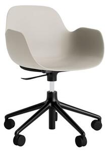 Normann Copenhagen - Form Armchair Swivel 5W Gas Lift Alu - Kontorsstol - Black Aluminium / Light Grey - H73/86 x L72,5 x SH37/50 cm