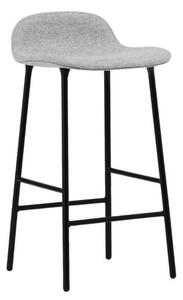 Normann Copenhagen - Form Barstool 65 cm Full Upholstery Steel - Barstol - Black / Synergy: LDS16 (Partner, grey) - H77 x W42,5 x D42,5 x SH65 cm