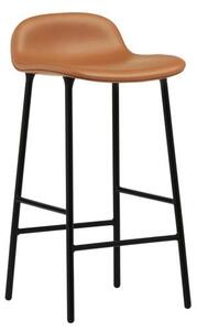 Normann Copenhagen - Form Barstool 65 cm Full Upholstery Steel - Barstol - Black / Ultra Leather: 41574 (Brandy) - 41599 (Black) - H77 x W42,5 x D42,5 x SH65 cm