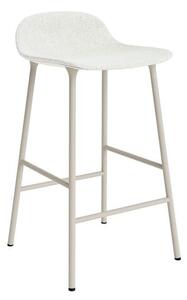 Normann Copenhagen - Form Barstool 65 cm Full Upholstery Steel - Barstol - Light Grey Steel / Hallingdal 110 - H77 x W42,5 x D42,5 x SH65 cm