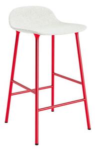 Normann Copenhagen - Form Barstool 65 cm Full Upholstery Steel - Barstol - Bright Red Steel / Hallingdal 110 - H77 x W42,5 x D42,5 x SH65 cm