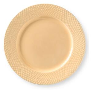 Lyngby Porcelain - Rhombe Dinner Plate Ø27 cm - Platta - Sand - H: 2,5 Ø: 27 cm