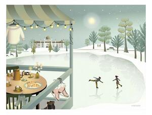 ViSSEVASSE - Ice Skating - Affisch - Green - 30x40 cm