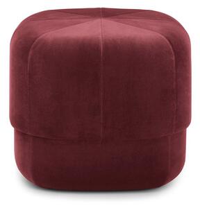 Normann Copenhagen - Circus Velour - Puff - Dark Red - Small - L: 46 x D: 46 x H: 40 cm