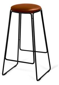 OX DENMARQ - PROP Stool - Barstol - Cognac Leather / Black Steel - H70 x W41 x D41 cm