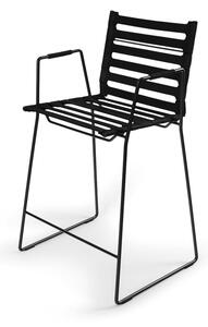 OX DENMARQ - STRAP Bar Chair - Barstol - Black Leather / Black Steel - H104 x W45 x D45 cm