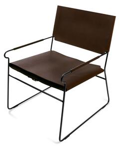 OX DENMARQ - NEXT REST Chair - Fåtölj - Mocca Leather / Black Steel - H77 x W60 x D66 cm