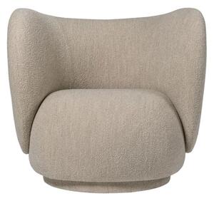 Ferm Living - Rico Lounge Chair - Fåtölj - Soft Bouclé - Natural - W87 x H76,5 x D76 x SH41 cm