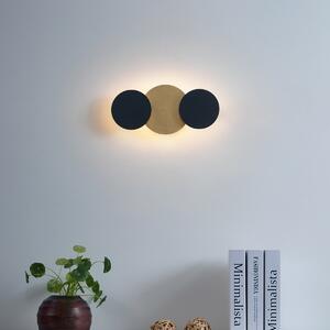 Modern vägglampa svart med guld inkl. LED 3-stegs dimbar 3-ljus - Sunrise 3