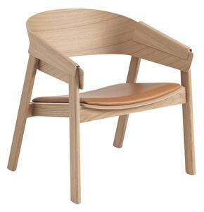 Muuto - Cover Lounge Chair - Fåtölj - Oak/Cognac Refine Leather - 63 x 61 x 70 cm