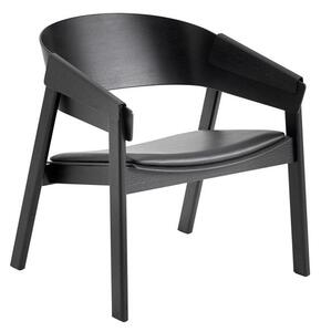 Muuto - Cover Lounge Chair - Fåtölj - Black/Black Refine Leather - 63 x 61 x 70 cm