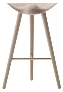 Audo Copenhagen - ML 42 Bar Stool - Barstol - High - Oak/Brass - H77 cm