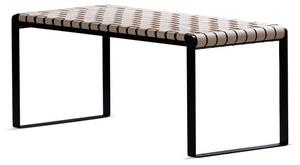 Bent Hansen - Plaited - Bänk - Stel: Sort Pulverlakeret Stål / Gjorde: Kernelæder, Natur - 102 x 42 x 43,5 cm